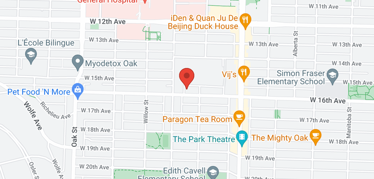 map of 203 633 W 16TH AVENUE
